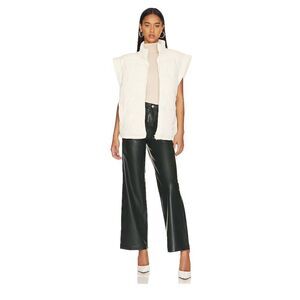 Blank NYC Faux Leather Franklin Rib Cage Straight Deep Olive Color Sz…